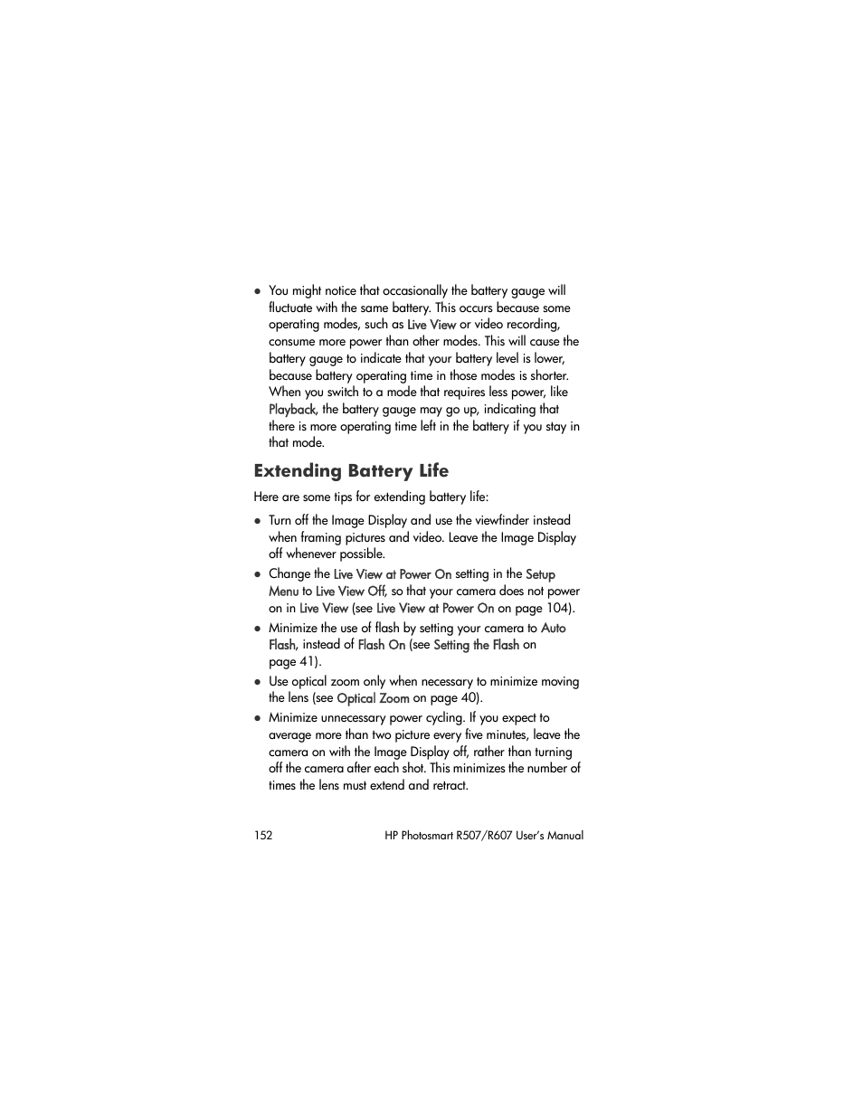 Extending battery life | HP R507 User Manual | Page 152 / 179