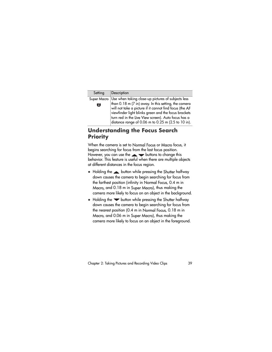 Understanding the focus search priority | HP R507 User Manual | Page 39 / 179