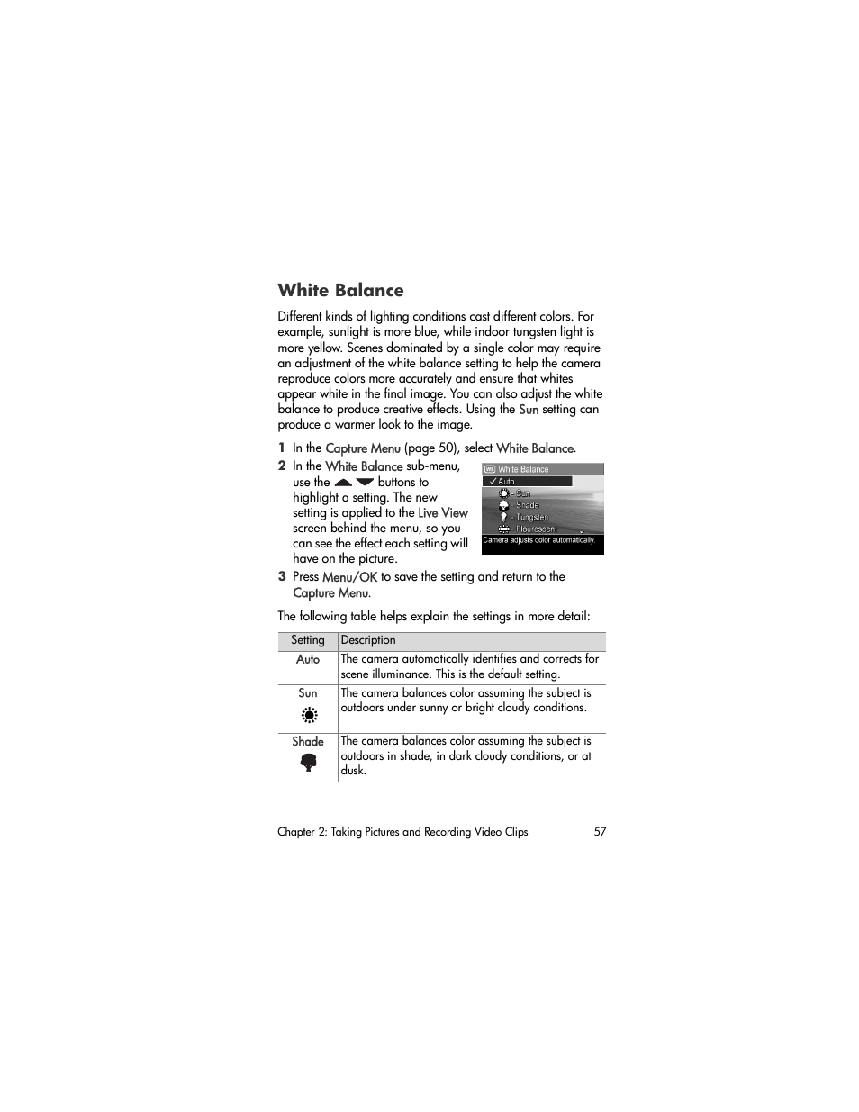 White balance | HP R507 User Manual | Page 57 / 179