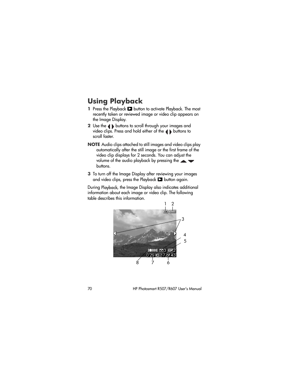 Using playback | HP R507 User Manual | Page 70 / 179