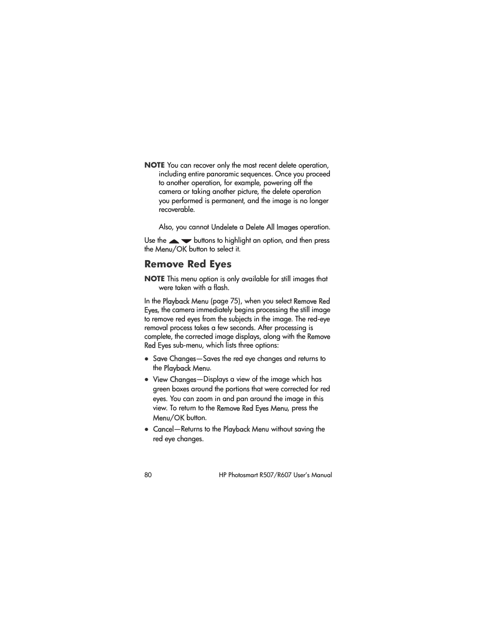 Remove red eyes | HP R507 User Manual | Page 80 / 179