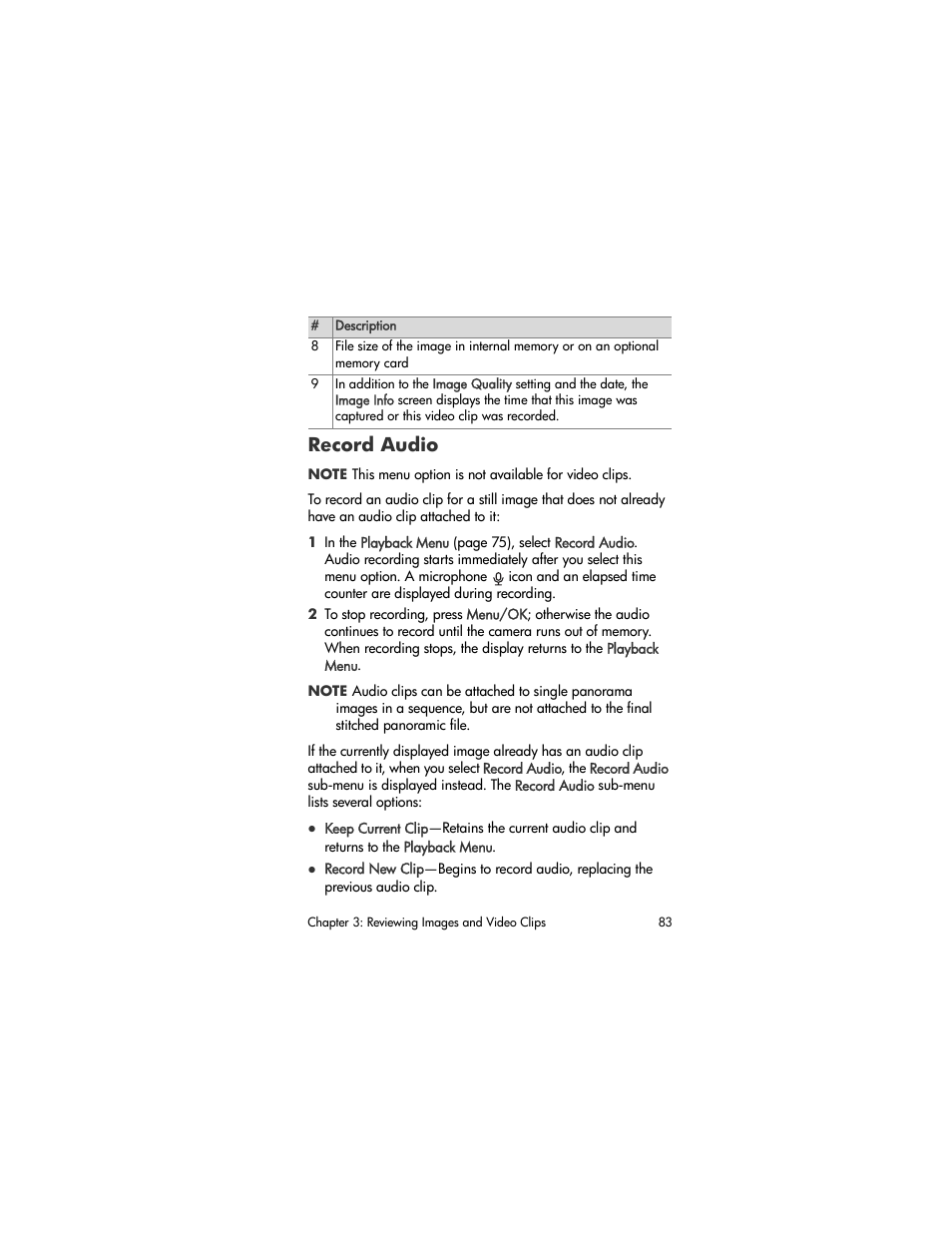 Record audio | HP R507 User Manual | Page 83 / 179
