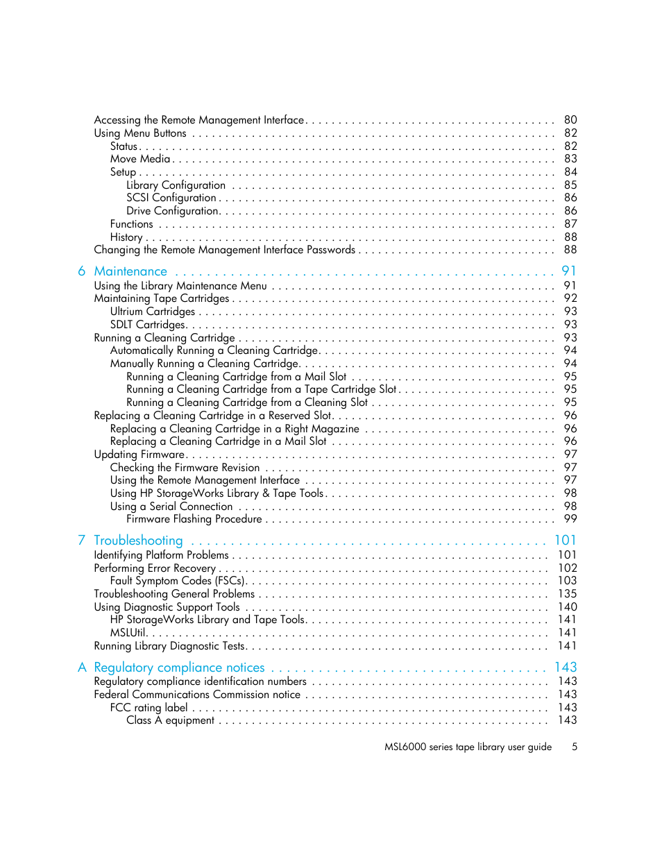 HP MSL6000 Series User Manual | Page 5 / 182