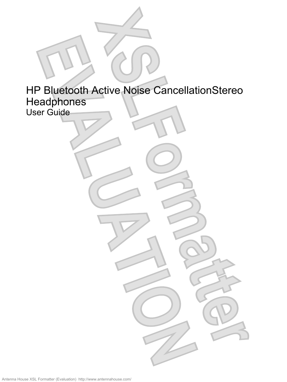 HP Bluetooth Active Noise Cancellation Stereo Headphones User Manual | 27 pages