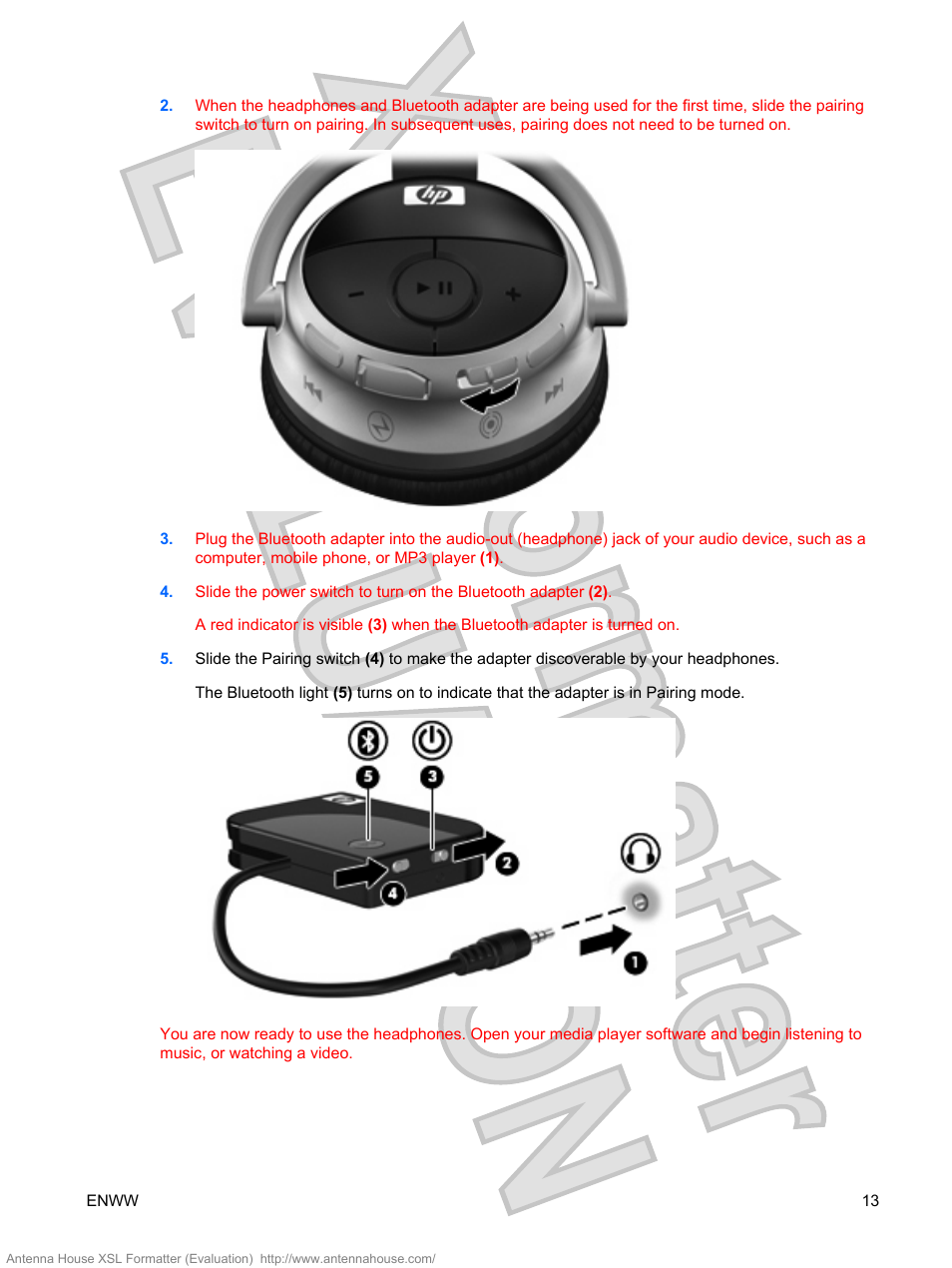 HP Bluetooth Active Noise Cancellation Stereo Headphones User Manual | Page 17 / 27