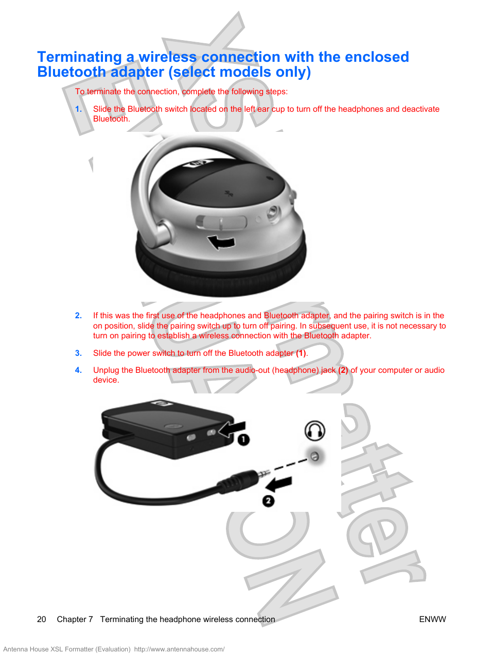 HP Bluetooth Active Noise Cancellation Stereo Headphones User Manual | Page 24 / 27