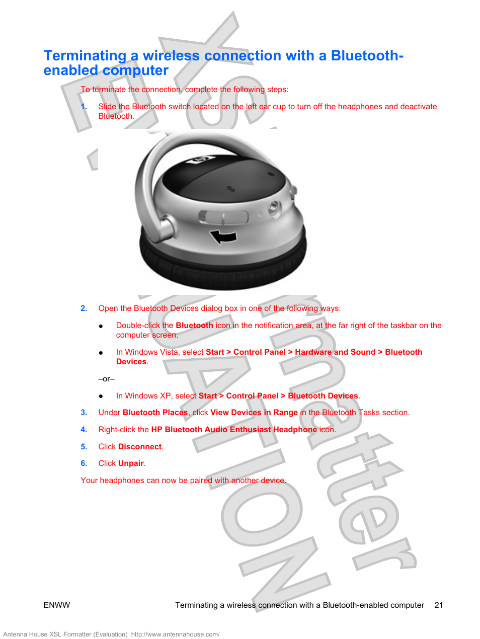 HP Bluetooth Active Noise Cancellation Stereo Headphones User Manual | Page 25 / 27