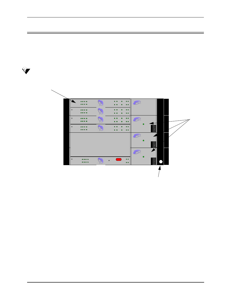 Chassis - cms960 (8 slot), Front (with ac power), Chassis - cms960 (8 slot) -7 | Front (with ac power) -7, Wrist strap ground socket, Power supplies card slots | HP 480-0005-00-15 User Manual | Page 31 / 185