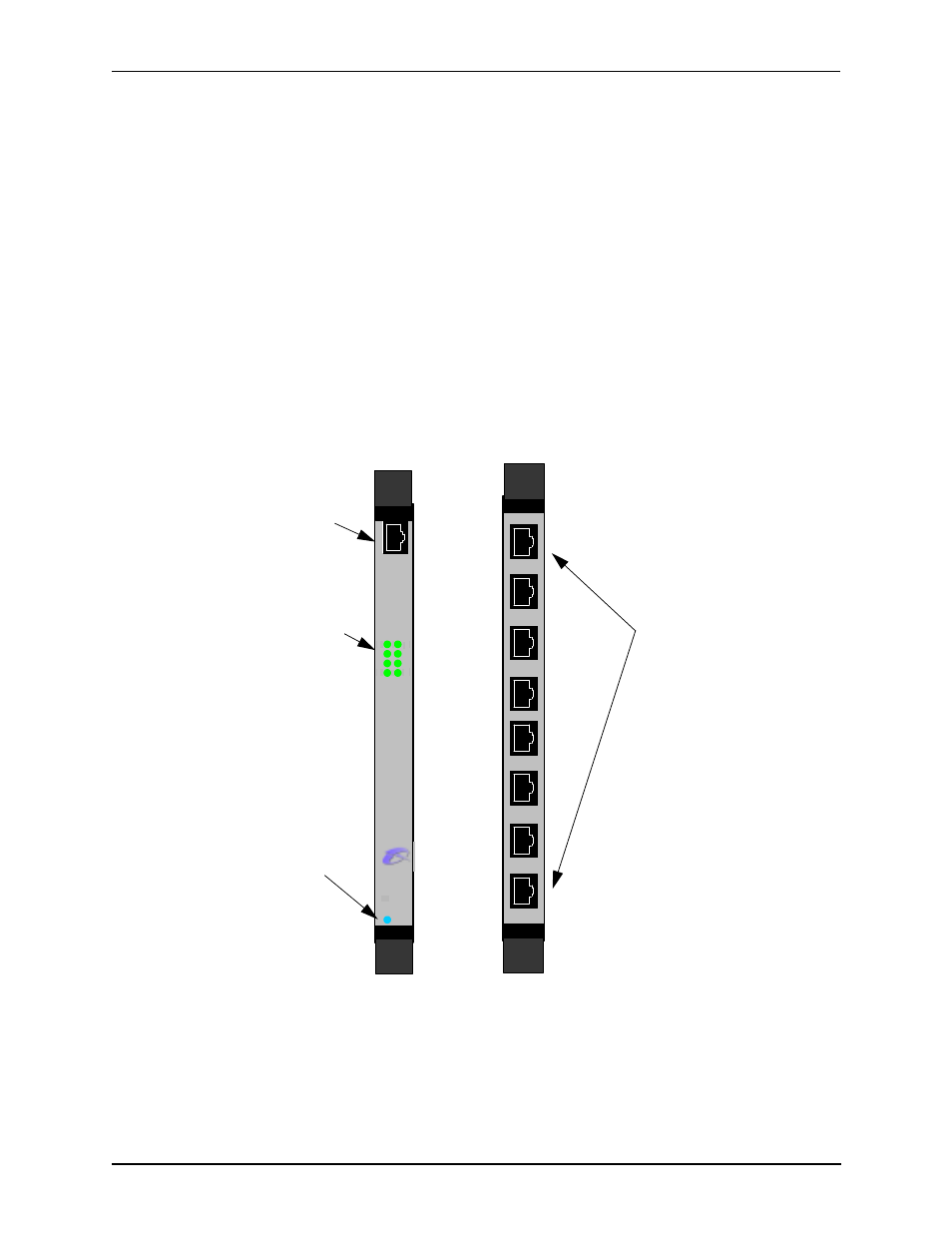 E1 wan card, E1 wan card -27, Figure 2-24 e1 wan card | Rear view, Hot swap led rj-48 input/output ports | HP 480-0005-00-15 User Manual | Page 51 / 185