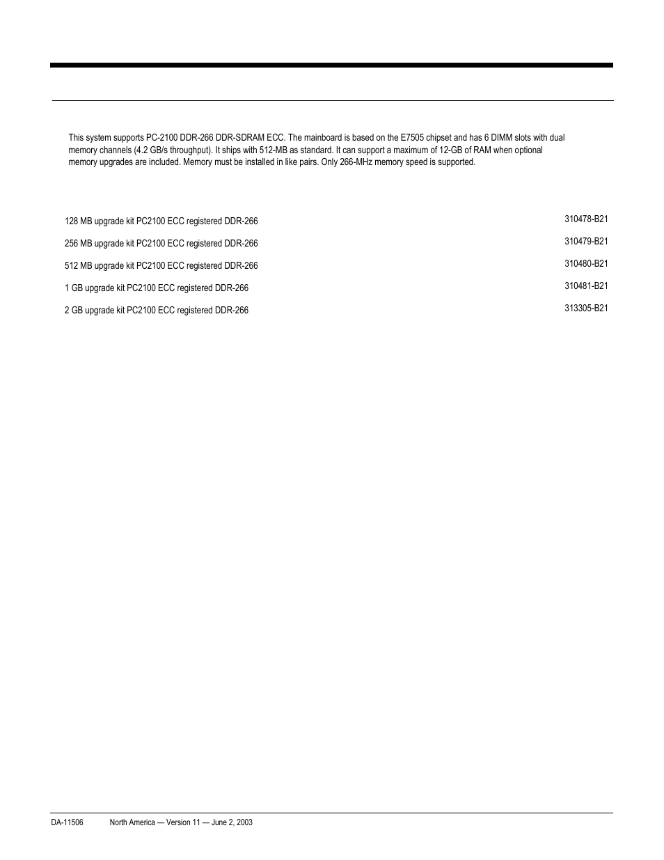Memory, Quickspecs, Hp workstation xw8000 | HP xw8000 User Manual | Page 23 / 69