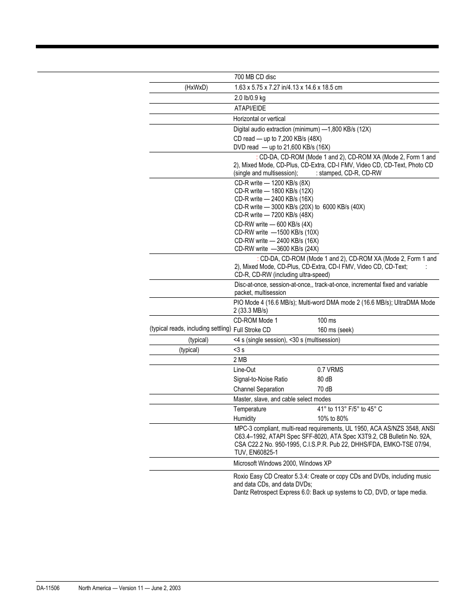 Quickspecs, Technical specifications, Hp workstation xw8000 | HP xw8000 User Manual | Page 33 / 69
