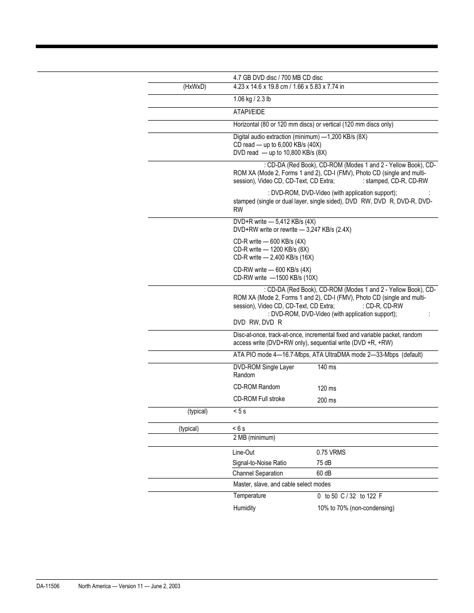 Quickspecs, Technical specifications, Hp workstation xw8000 | HP xw8000 User Manual | Page 36 / 69