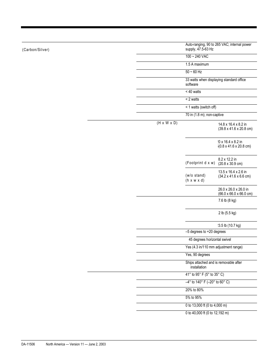 Quickspecs, Technical specifications, Hp workstation xw8000 | HP xw8000 User Manual | Page 61 / 69