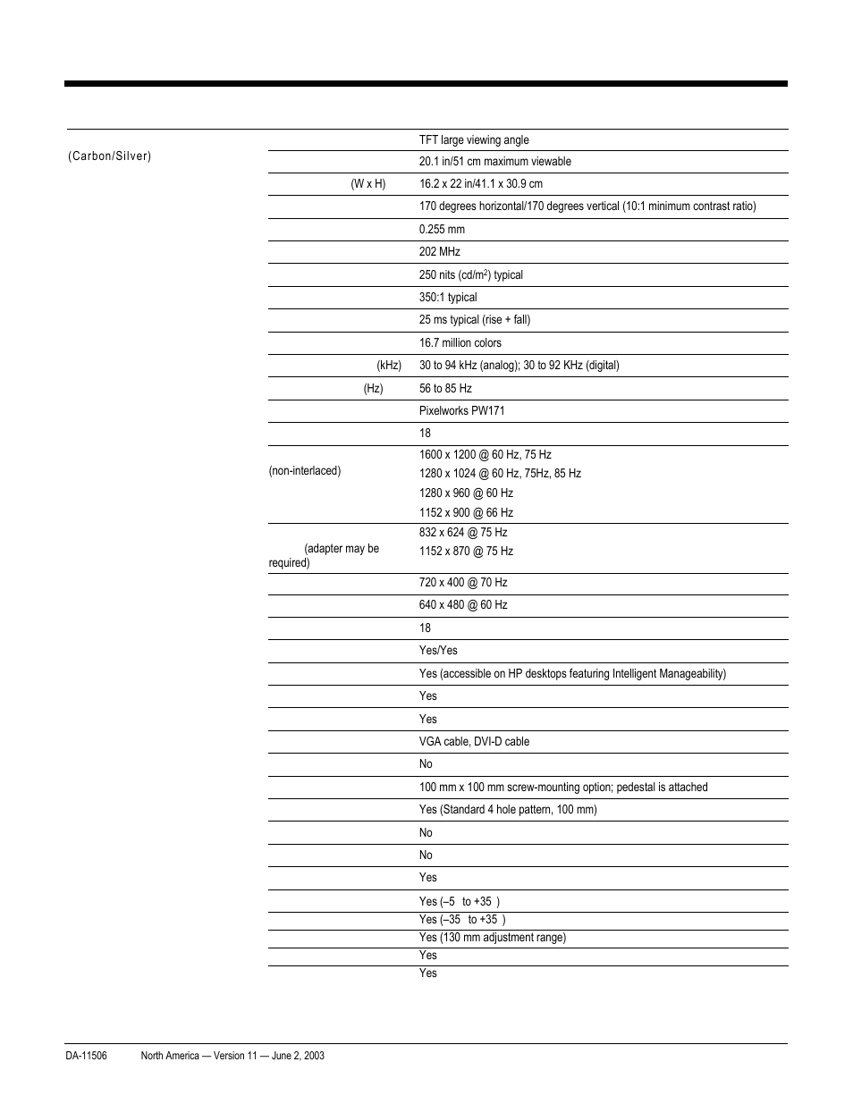 Quickspecs, Technical specifications, Hp workstation xw8000 | HP xw8000 User Manual | Page 63 / 69