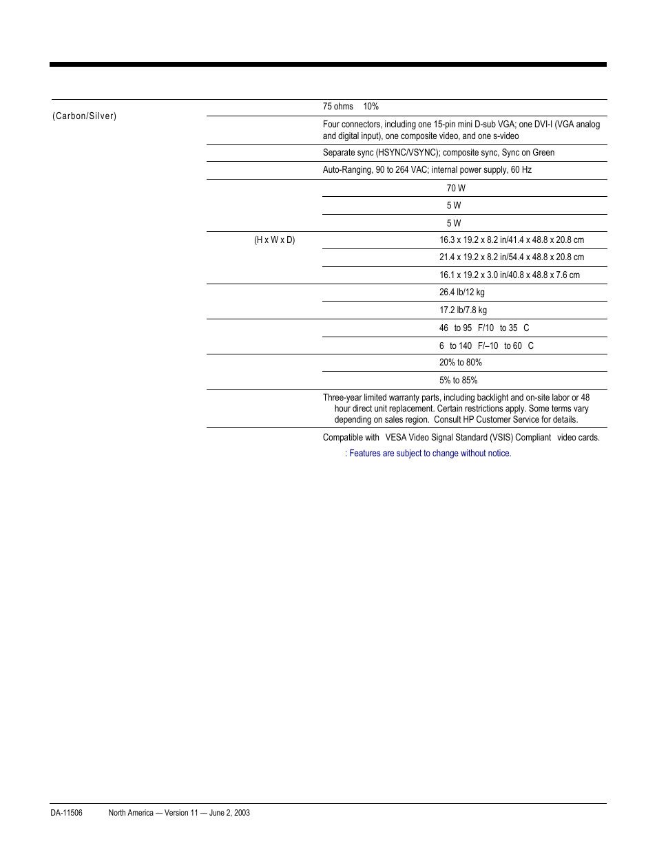 Quickspecs, Technical specifications, Hp workstation xw8000 | HP xw8000 User Manual | Page 65 / 69