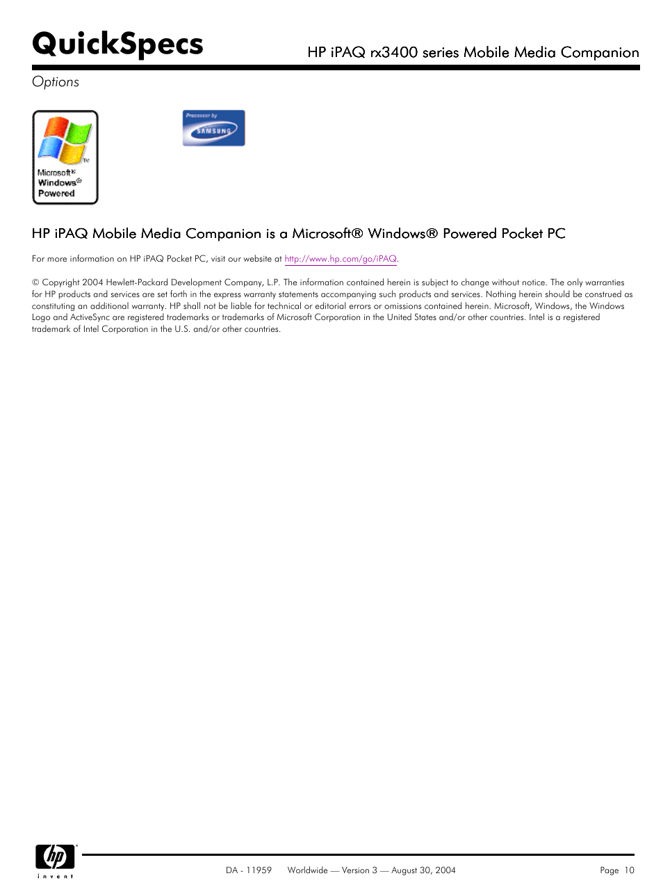 Quickspecs | HP RX3400 User Manual | Page 10 / 10