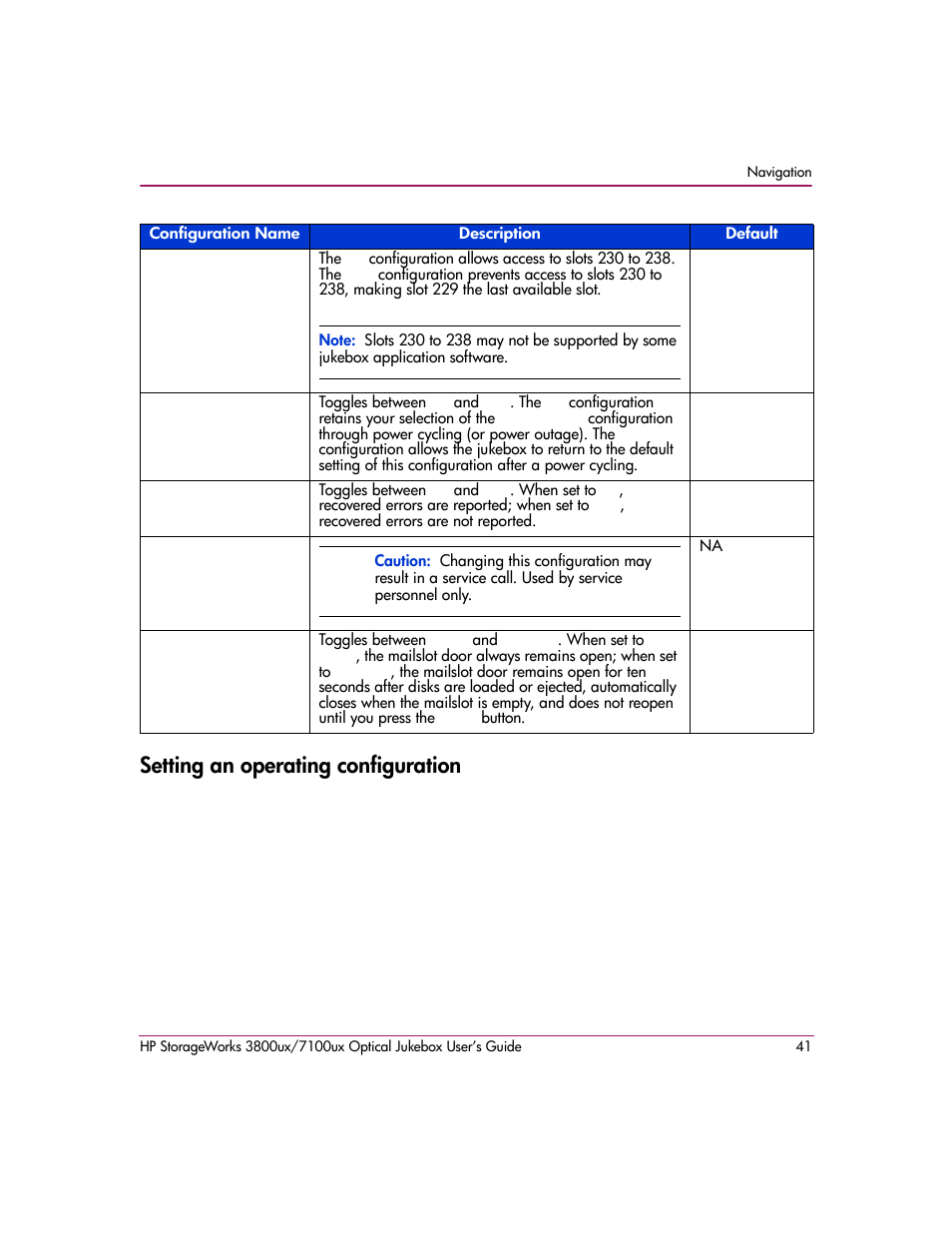 Setting an operating configuration | HP StorageWorks 7100ux User Manual | Page 41 / 82