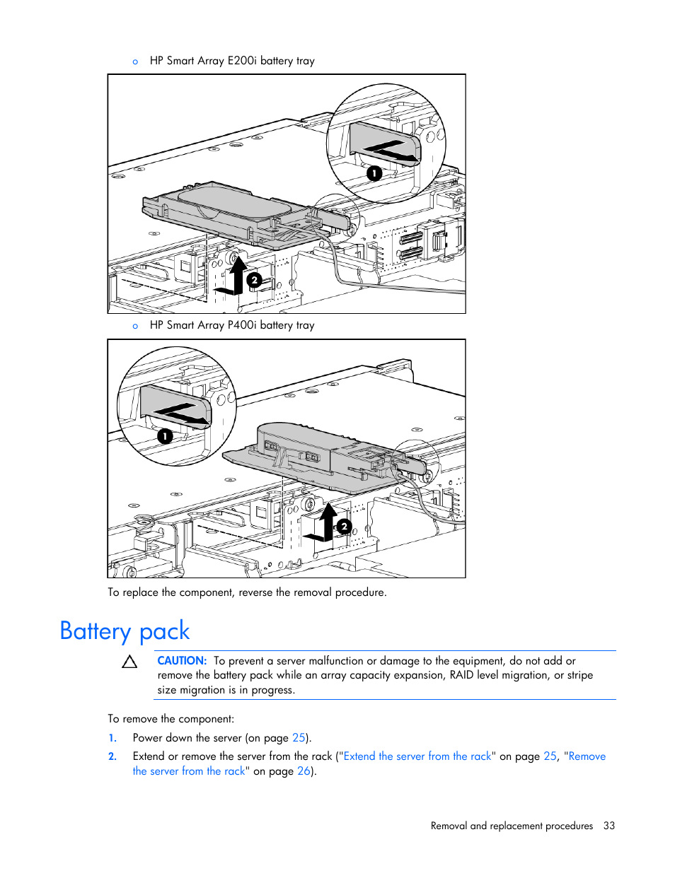 Battery pack | HP DL365 User Manual | Page 33 / 85