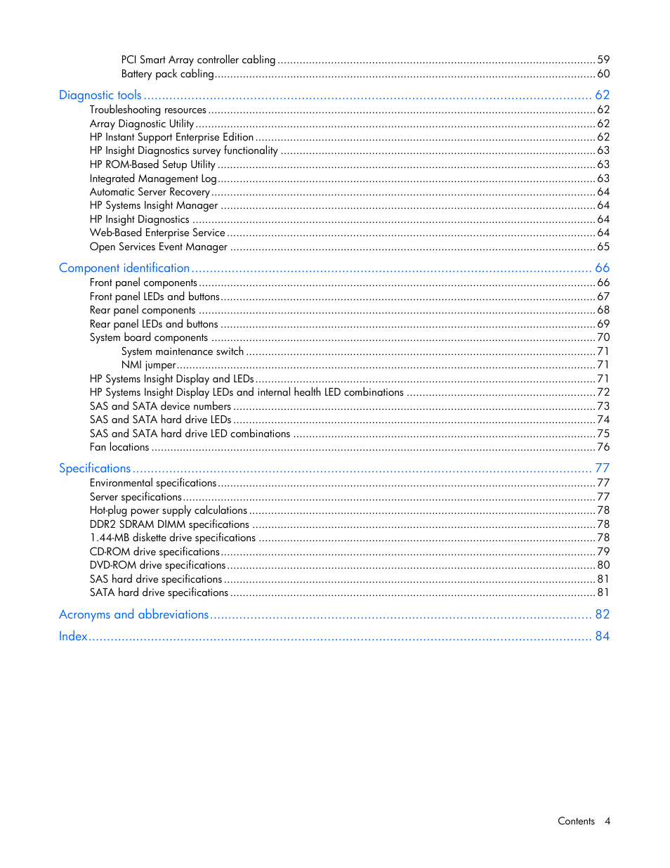 HP DL365 User Manual | Page 4 / 85