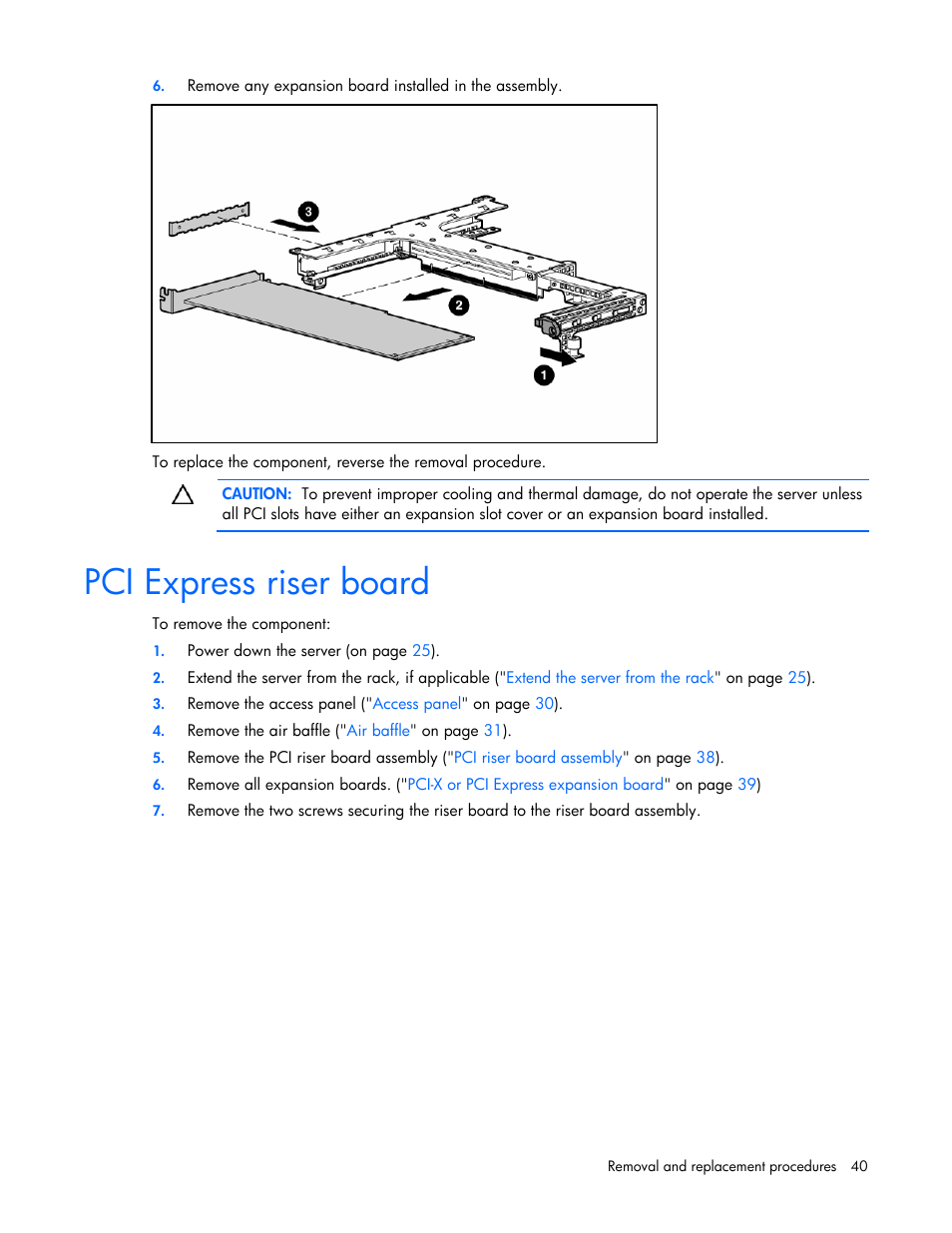 Pci express riser board | HP DL365 User Manual | Page 40 / 85