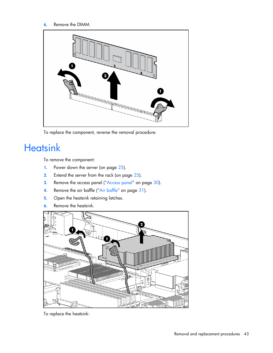Heatsink | HP DL365 User Manual | Page 43 / 85