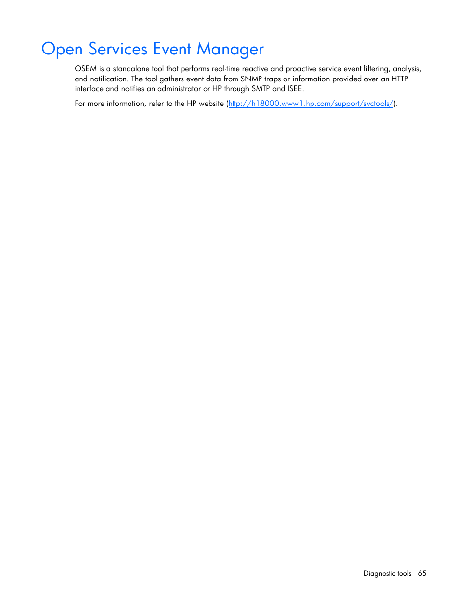 Open services event manager | HP DL365 User Manual | Page 65 / 85