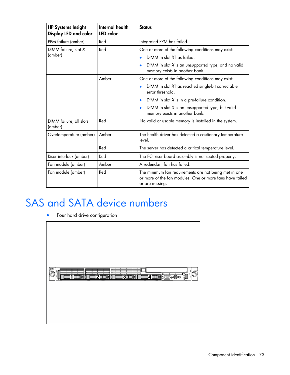Sas and sata device numbers | HP DL365 User Manual | Page 73 / 85
