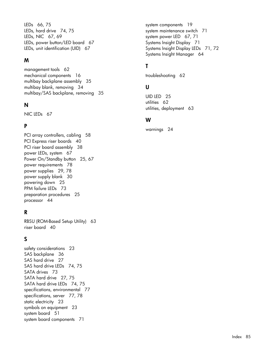 HP DL365 User Manual | Page 85 / 85