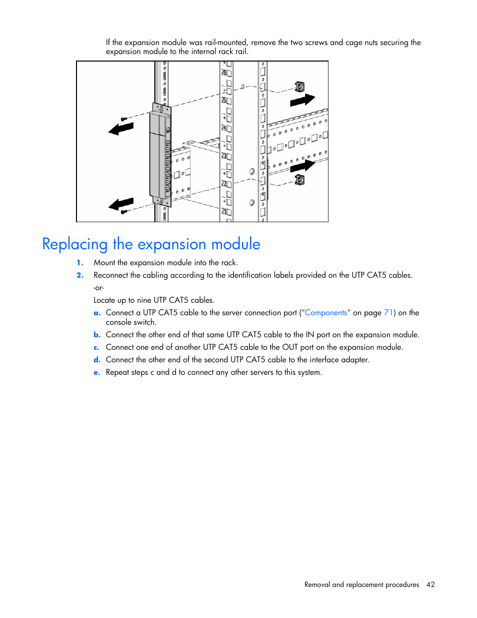 Replacing the expansion module | HP 339820-002 User Manual | Page 42 / 78