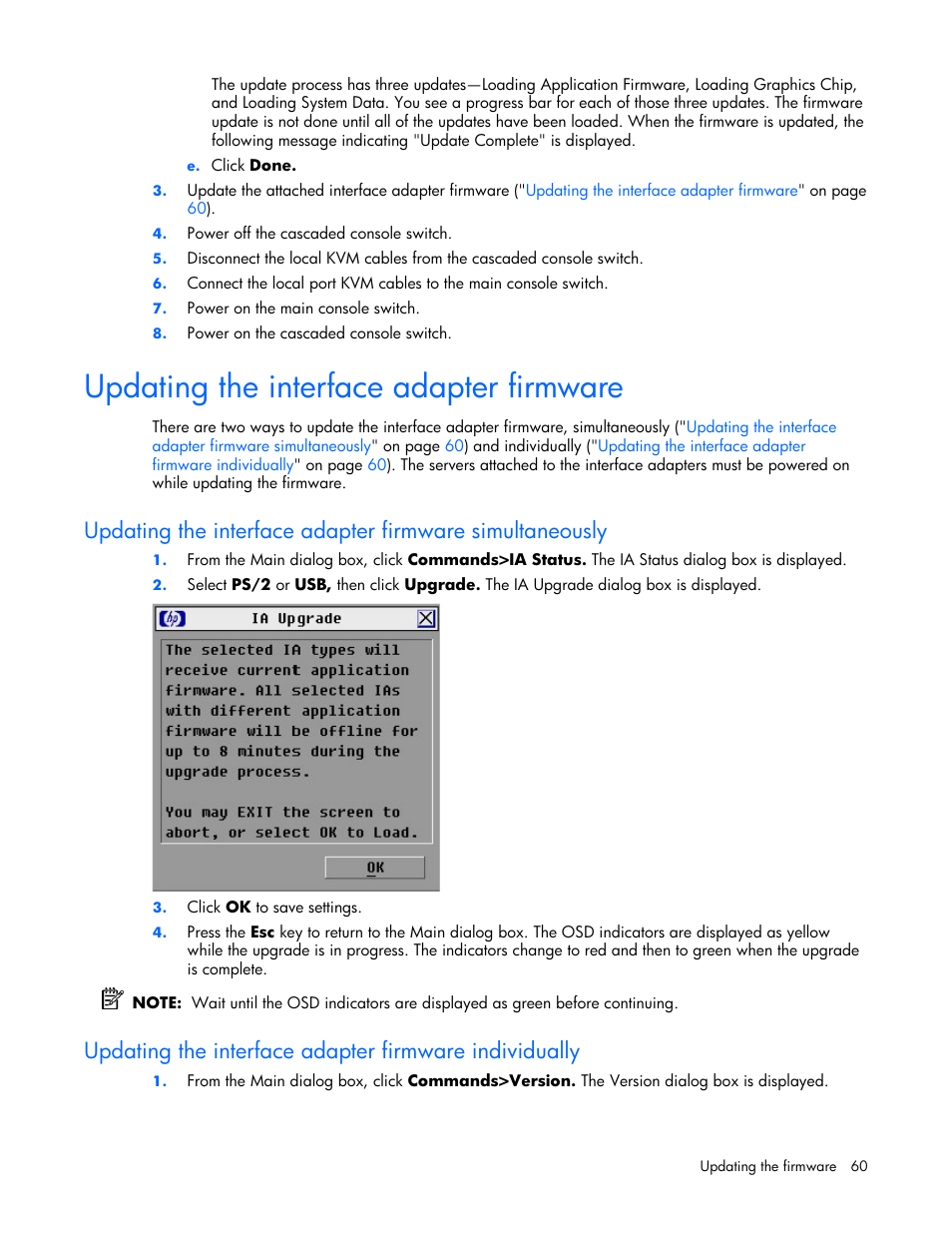 Updating the interface adapter firmware, Update the interface adapter firmware, Interface adapter firmware | Updating the interface adapter, Firmware, Have u | HP 339820-002 User Manual | Page 60 / 78