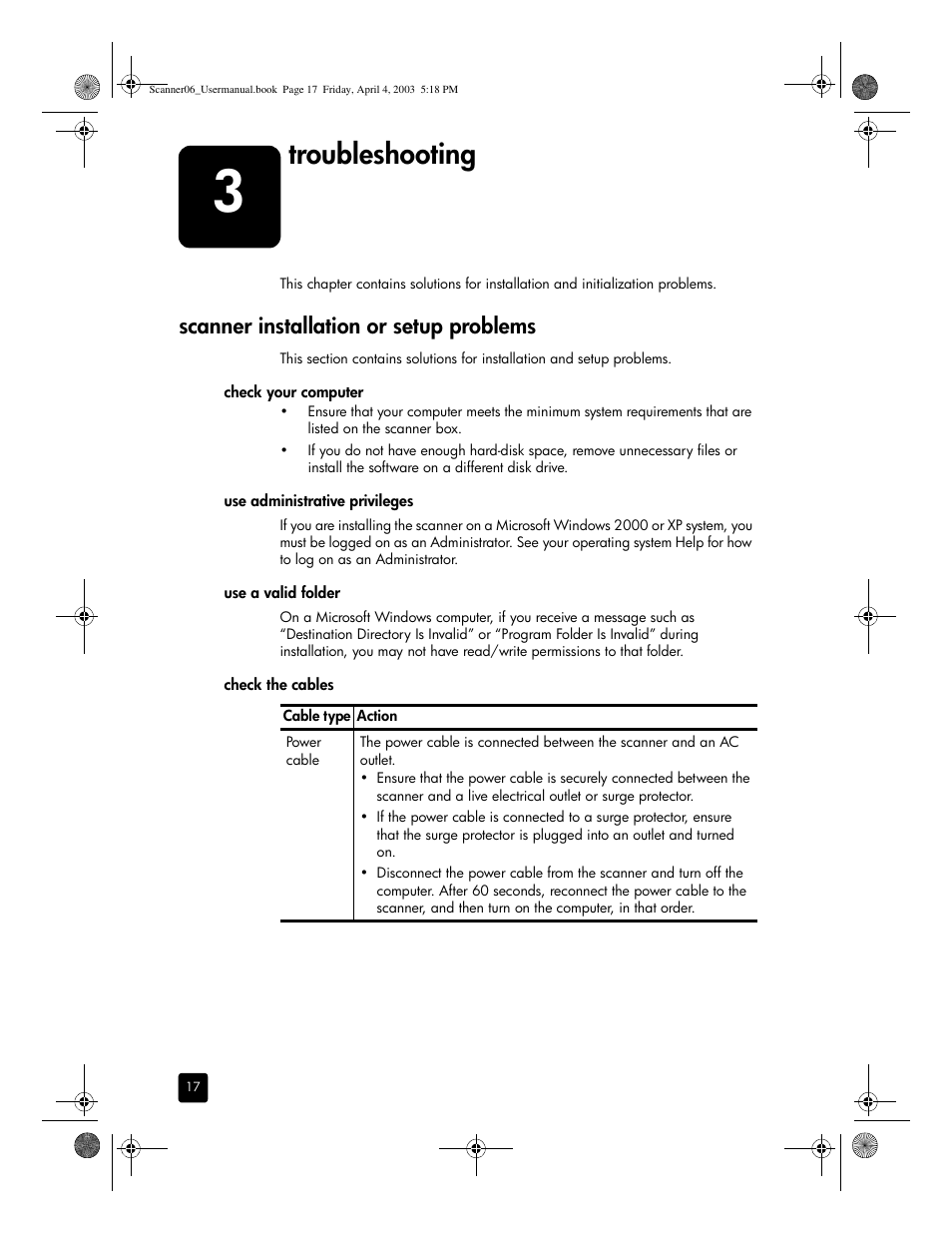 Troubleshooting, Scanner installation or setup problems | HP 5530 User Manual | Page 22 / 38