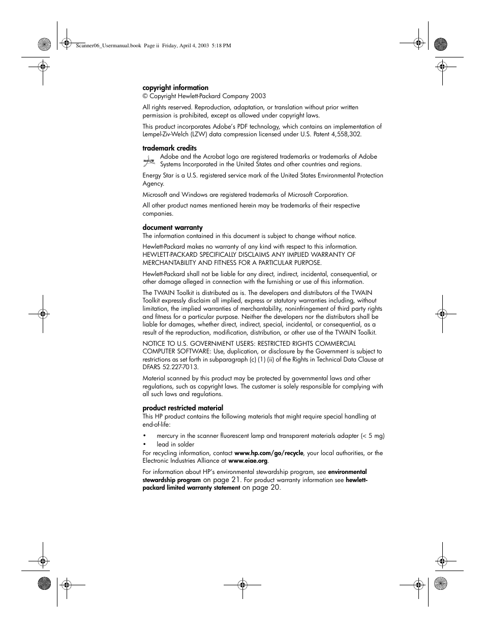 HP 5530 User Manual | Page 4 / 38