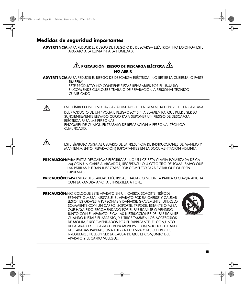 Medidas de seguridad importantes | HP LC3260N User Manual | Page 119 / 174