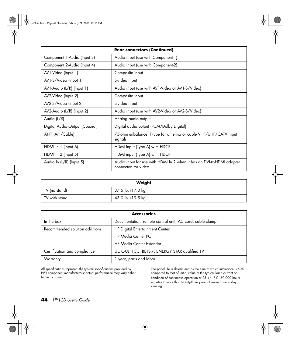 HP LC3260N User Manual | Page 54 / 174