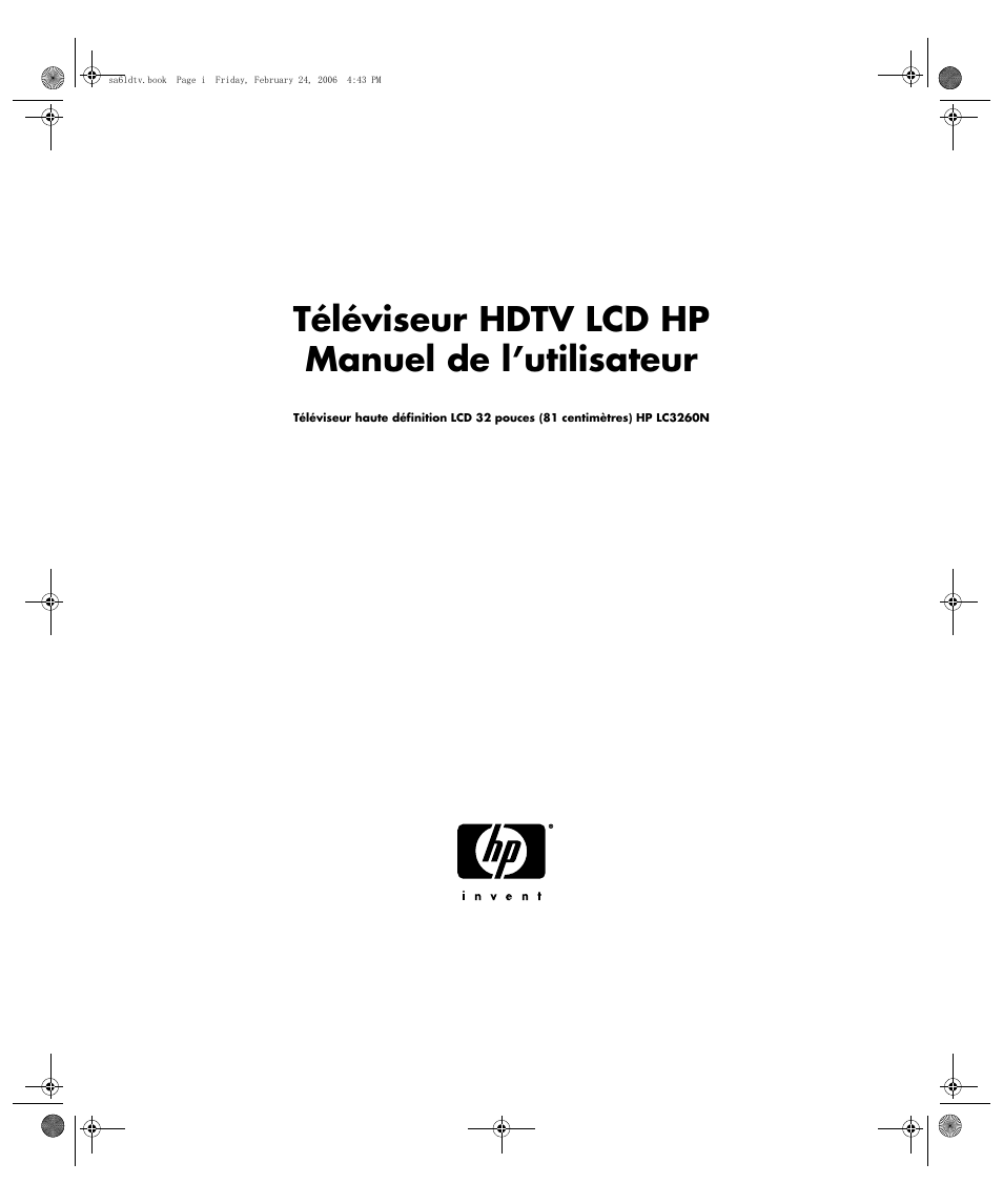 Téléviseur hdtv lcd hp manuel de l’utilisateur | HP LC3260N User Manual | Page 59 / 174
