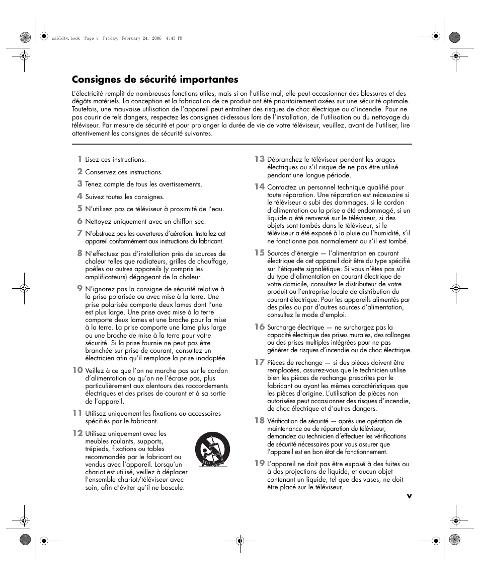 Consignes de sécurité importantes | HP LC3260N User Manual | Page 63 / 174