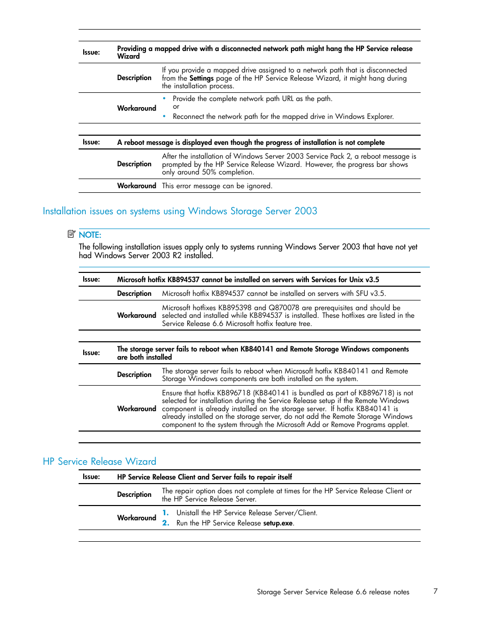 Hp service release wizard | HP PROLIANT 56976839 User Manual | Page 7 / 16