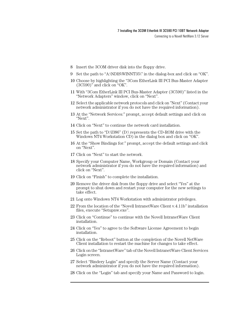 HP 3Com Etherlink III 3C590 User Manual | Page 18 / 34