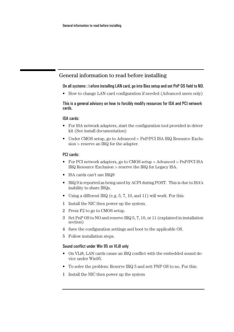 General information to read before installing | HP 3Com Etherlink III 3C590 User Manual | Page 3 / 34