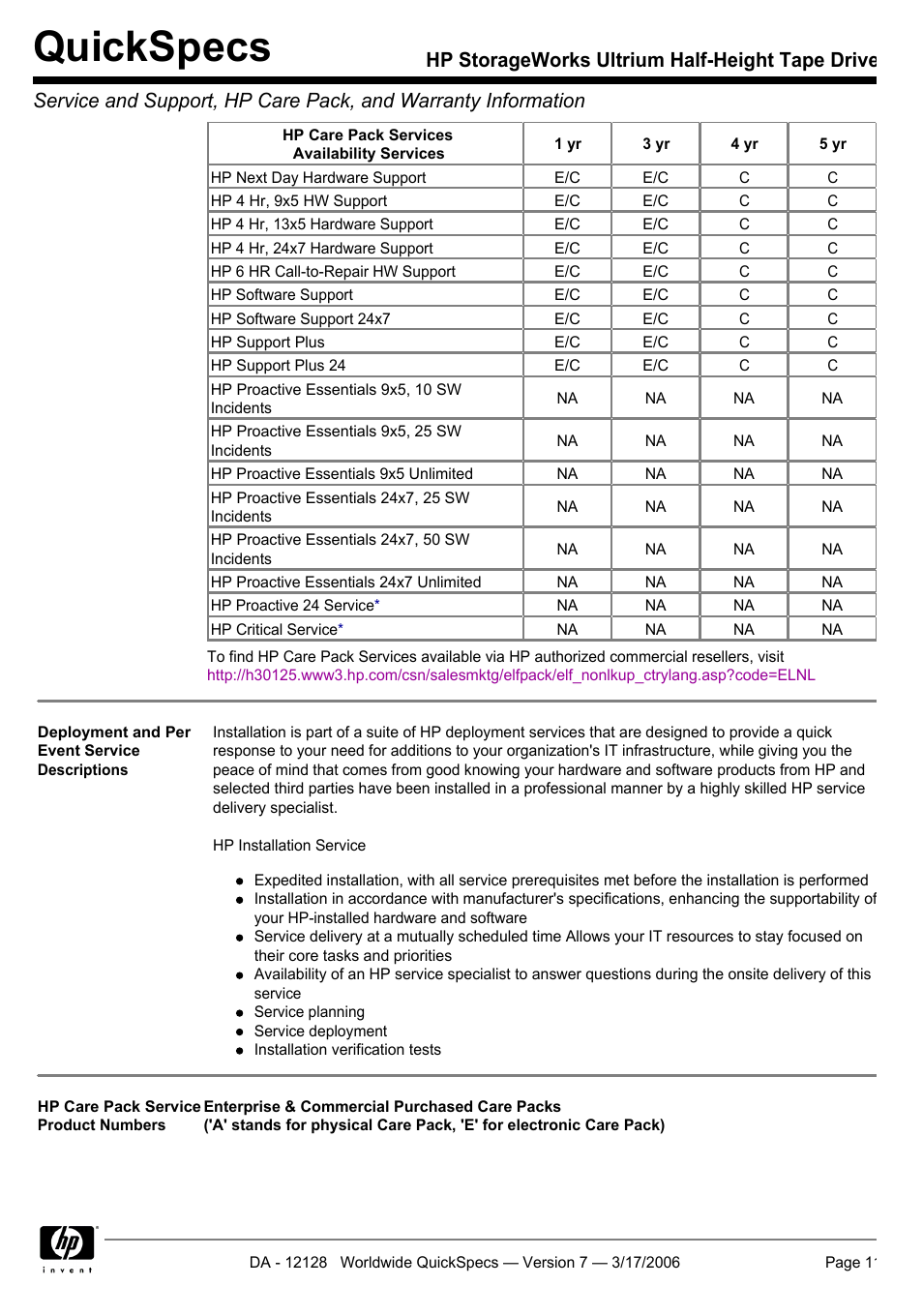 Quickspecs | HP Ultrium 215 User Manual | Page 11 / 21