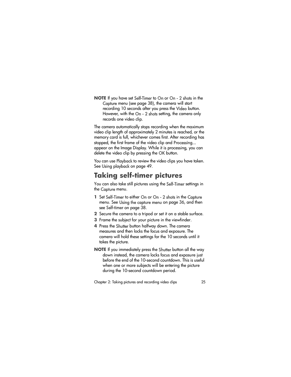 Taking self-timer pictures | HP 930 User Manual | Page 25 / 118