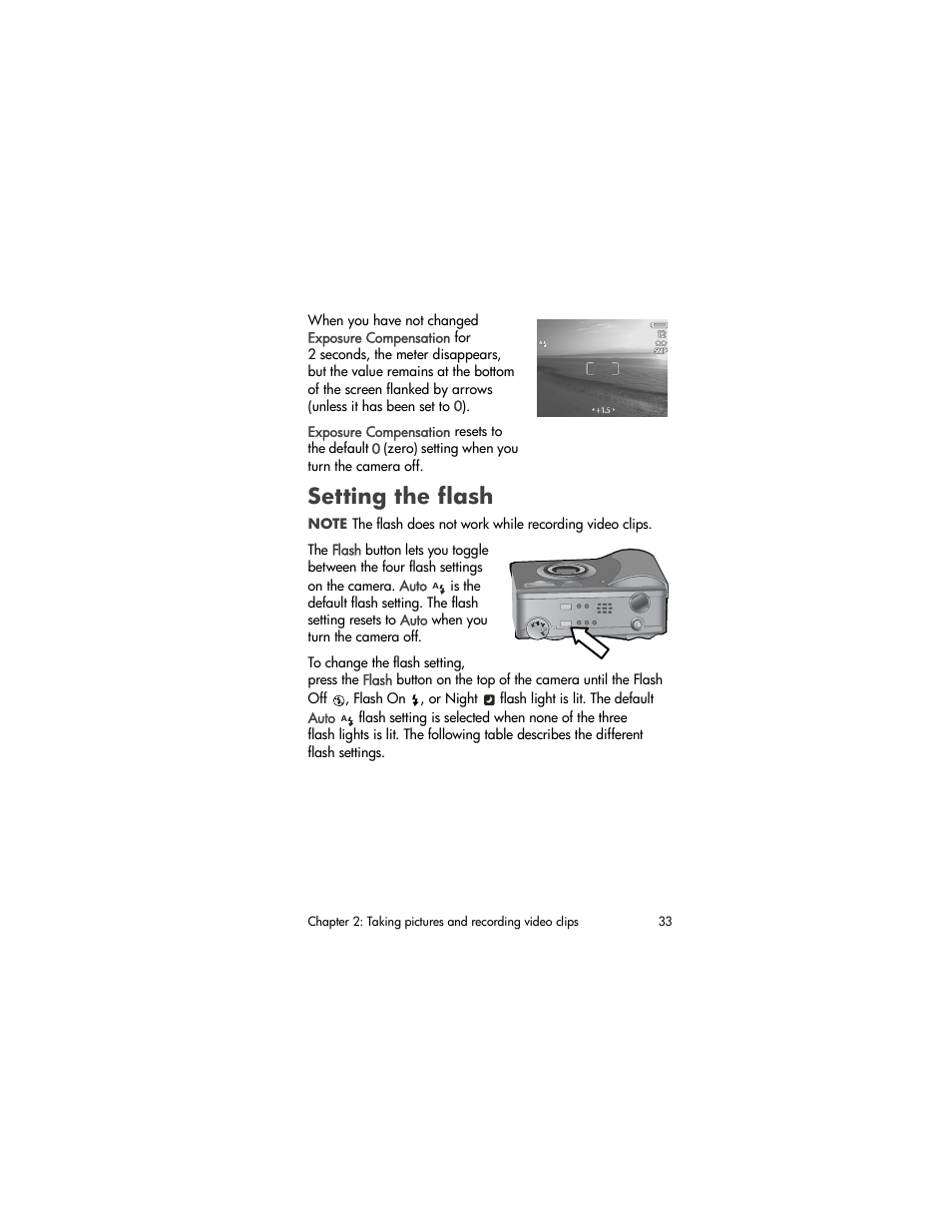 Setting the flash | HP 930 User Manual | Page 33 / 118