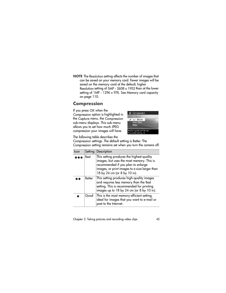 Compression | HP 930 User Manual | Page 45 / 118