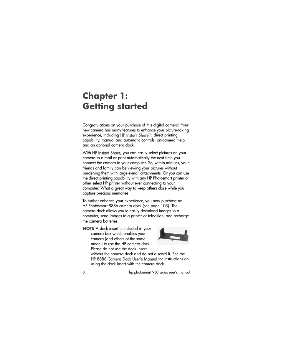 Chapter 1: getting started | HP 930 User Manual | Page 8 / 118
