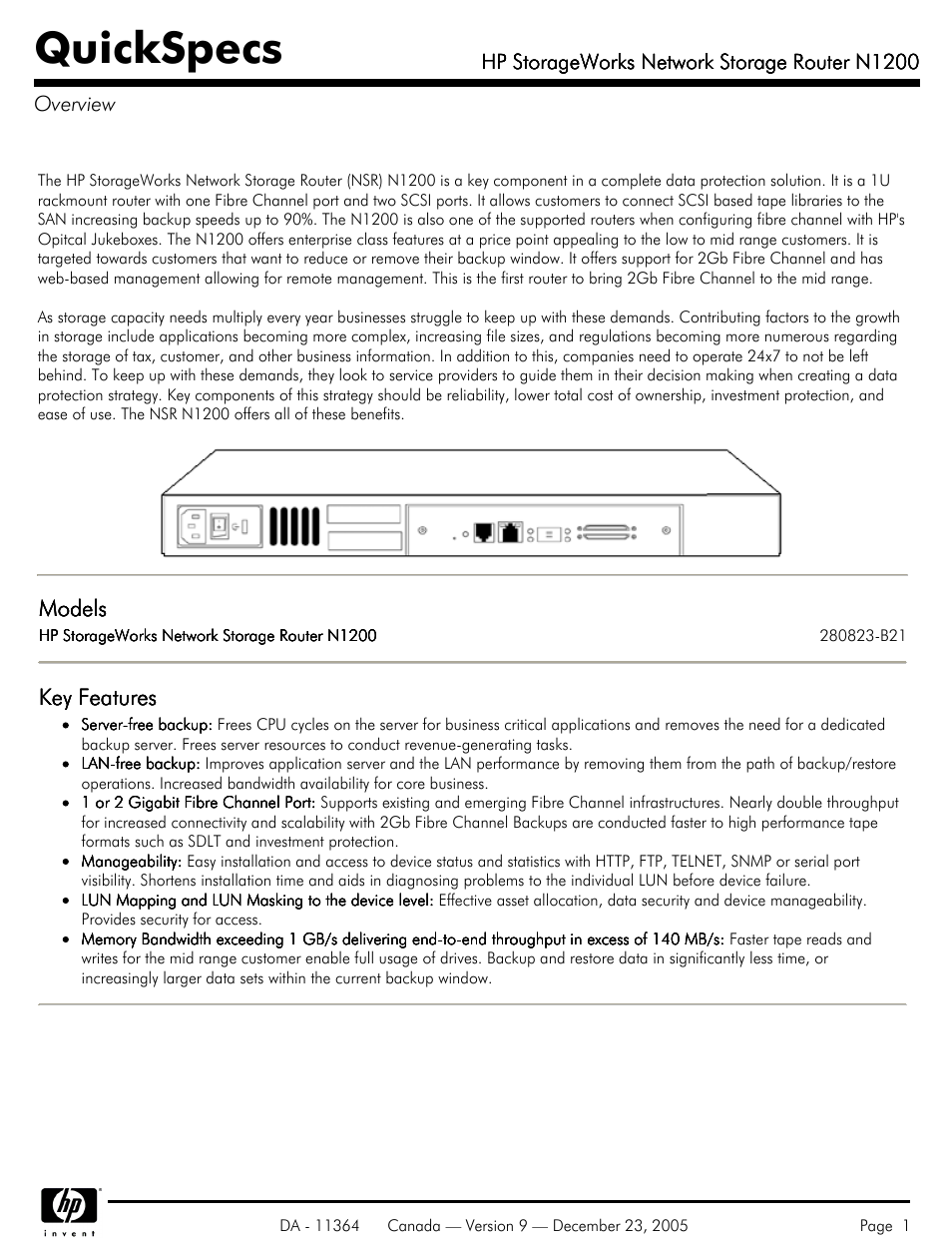 HP N1200 User Manual | 6 pages