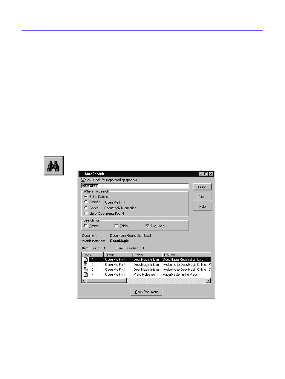 Searching for a document | HP C4380-90100 User Manual | Page 122 / 188