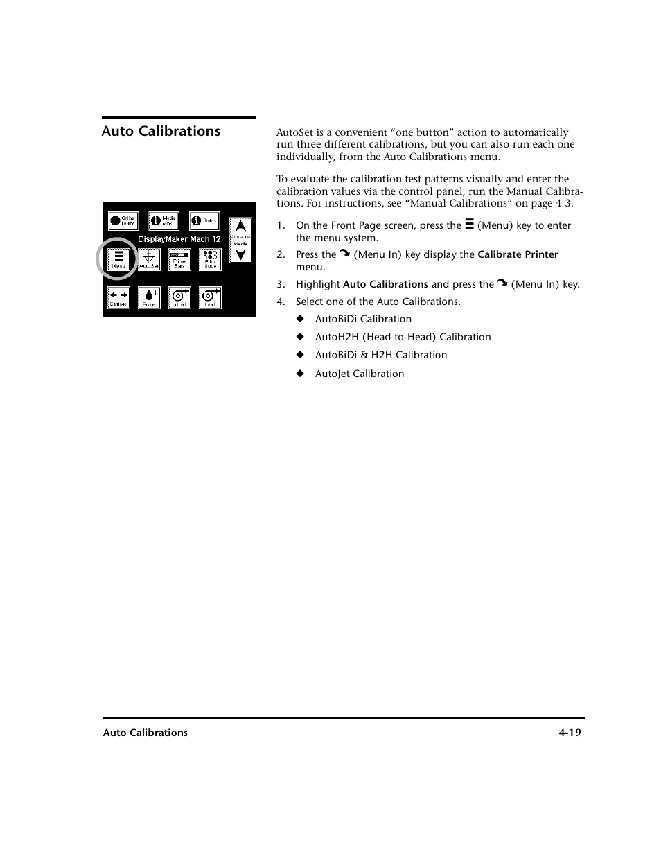 Auto calibrations | HP 0706124 REV B User Manual | Page 107 / 150