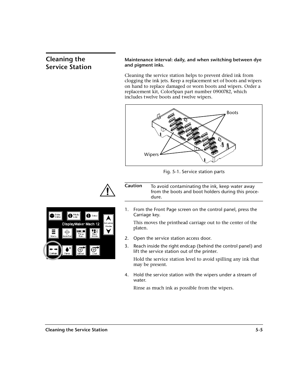 Cleaning the service station | HP 0706124 REV B User Manual | Page 117 / 150