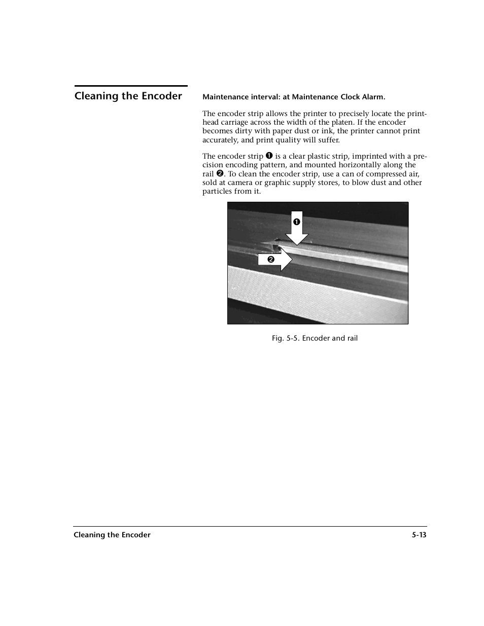 Cleaning the encoder | HP 0706124 REV B User Manual | Page 125 / 150