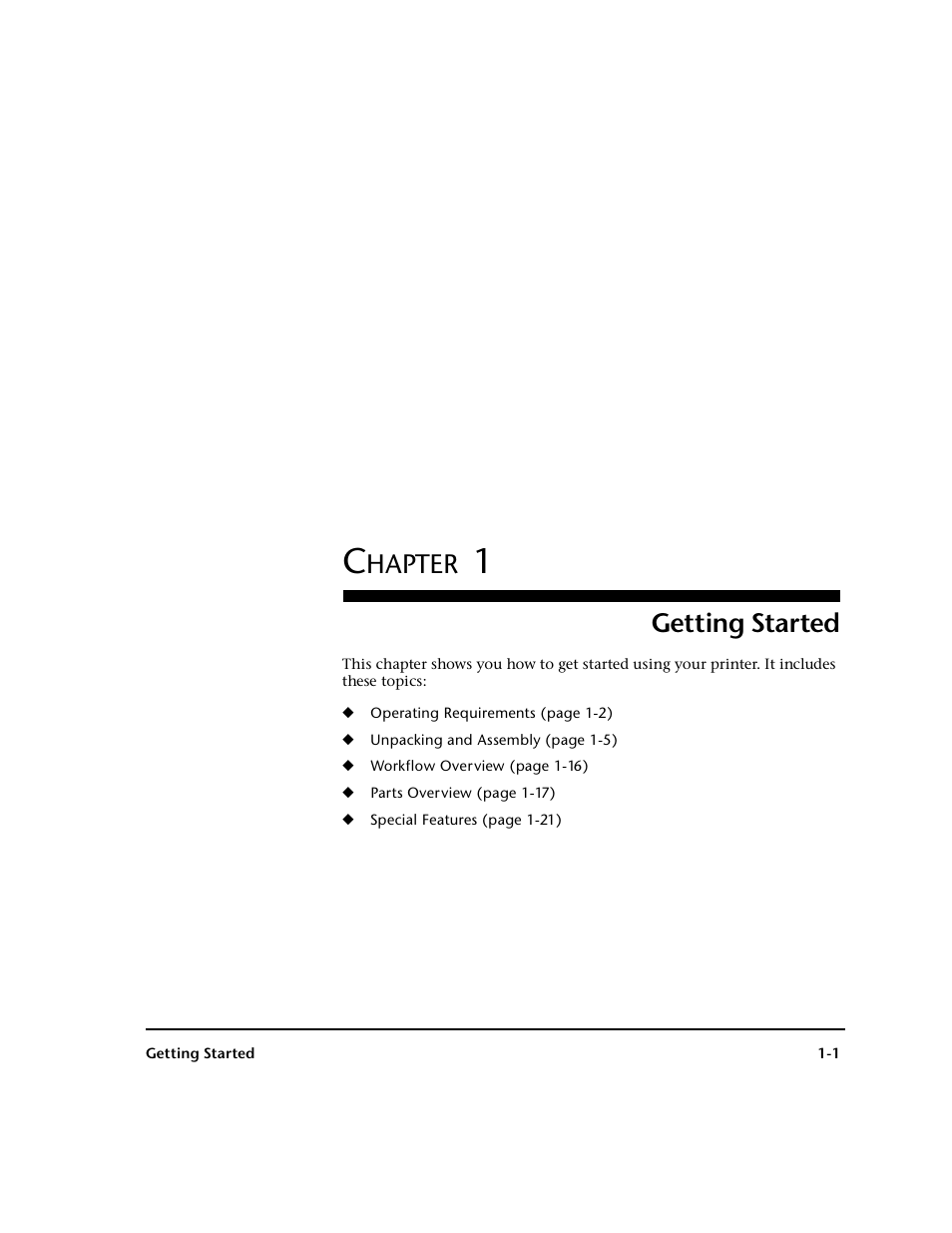 1 getting started, Hapter, Getting started | HP 0706124 REV B User Manual | Page 13 / 150